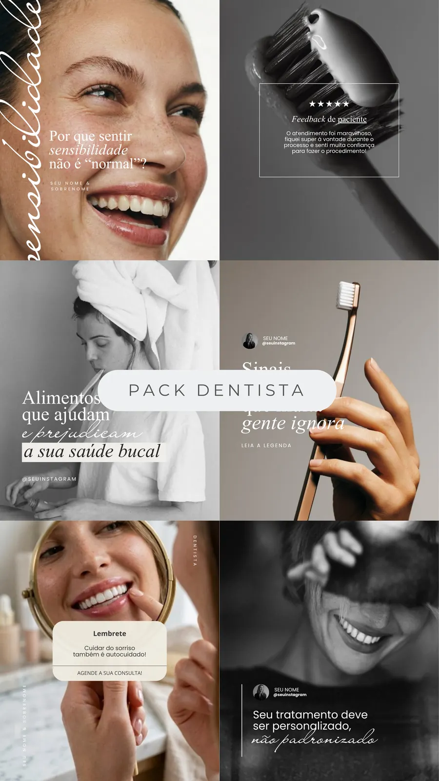 Amostra do feed do pack de dentista